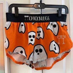 Chicknlegs Ghost Print Orange Shorts